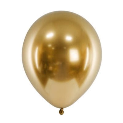 Złoty balon w kształcie okrągłym