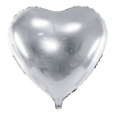 Srebrny balon w kształcie serca