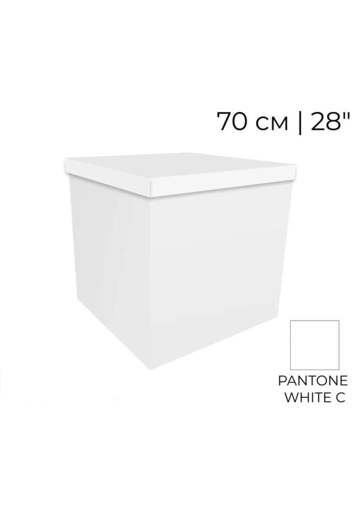 Biały pojemnik o wysokości 70 cm