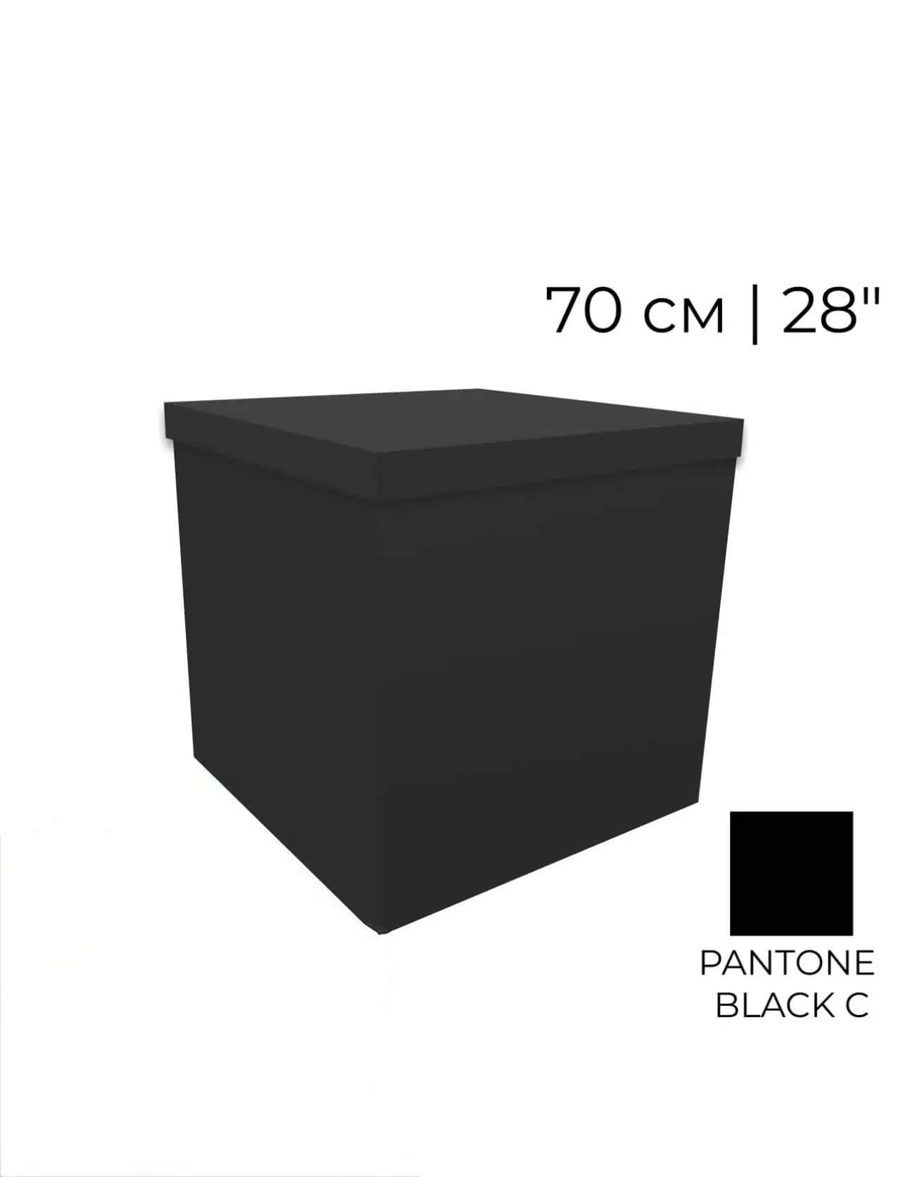 Czarny pudełko o wymiarach 70 cm