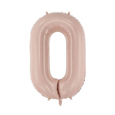 Balon foliowy cyfra 0, ciemny beż, 72 cm
