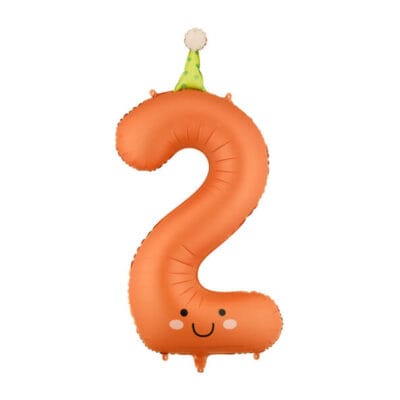 Balon foliowy Cyfra 2, 86cm, pomarańczowy