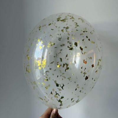 Balony lateksowy 30cm ze złotym konfetti