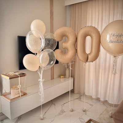 Pastelowy zestaw balonów urodzinowych dla niej z personalizacją