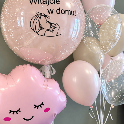 Zestaw na powitanie dziecka w domu "Różowa chmurka"