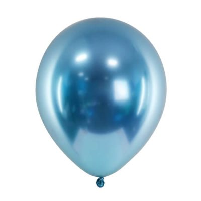 Balony Glossy 30cm, niebieski, napełniony helem
