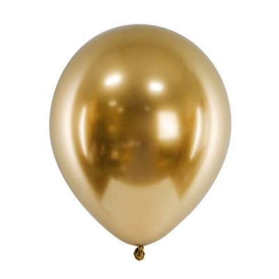 Złoty balon w kształcie okrągłym