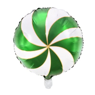 Balon w zielono-białe spirale
