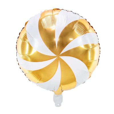 Balon foliowy Cukierek, 35cm, złoty