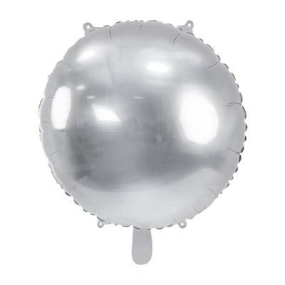 Srebrny balon w kształcie okrągłym