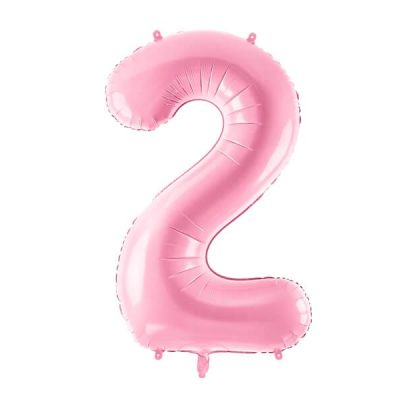 Balon foliowy cyfra 2, różowy, 86 cm
