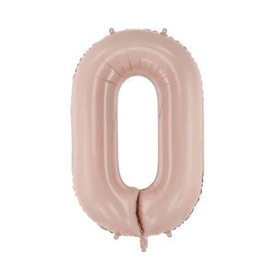 Balon foliowy cyfra 0, ciemny beż, 72 cm