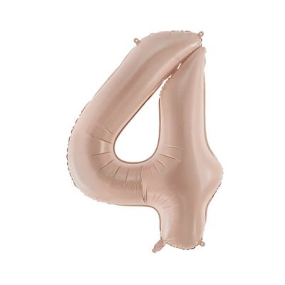 Balon foliowy cyfra 4, ciemny beż, 72 cm