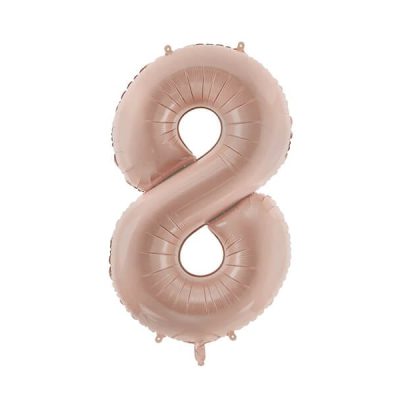 Balon foliowy cyfra 8, ciemny beż, 72 cm