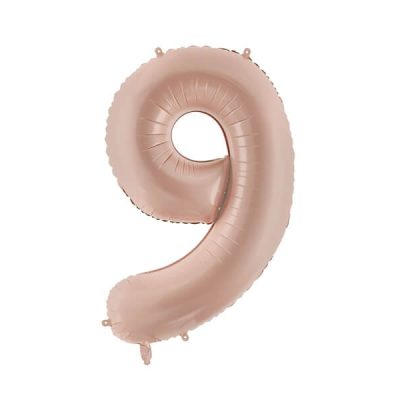 Balon foliowy cyfra 9, ciemny beż, 72 cm