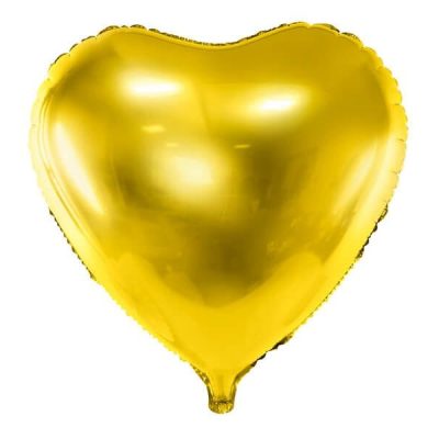 Złoty balon w kształcie serca