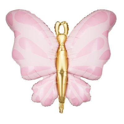 Balon foliowy Motyl, 69x69 cm, róż