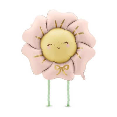 Balon foliowy Chodzący Kwiatek, 104x104 cm, rumiany różowy