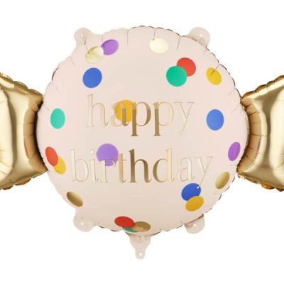 Balon foliowy Cukierek Happy Birthday, 61x37 cm