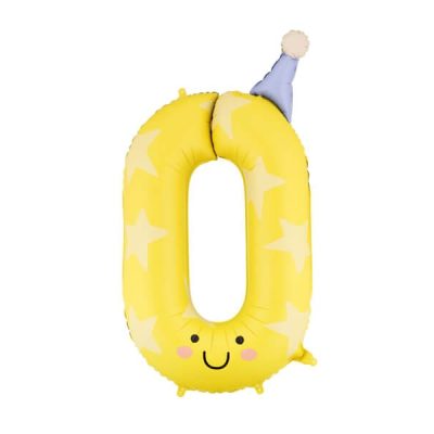 Balon foliowy Cyfra 0, 86cm, żółty
