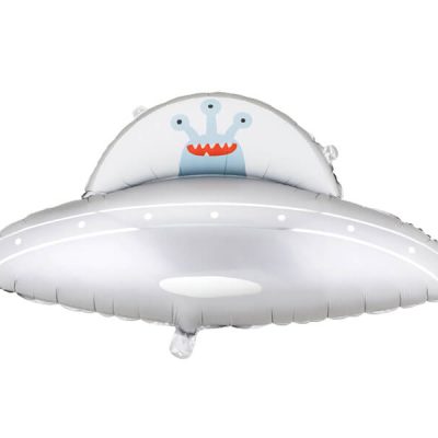 Balon foliowy UFO, 79x55 cm, srebrny