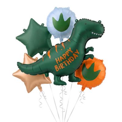 Gotowy zestaw balonów foliowych Dinozaur Happy Birthday