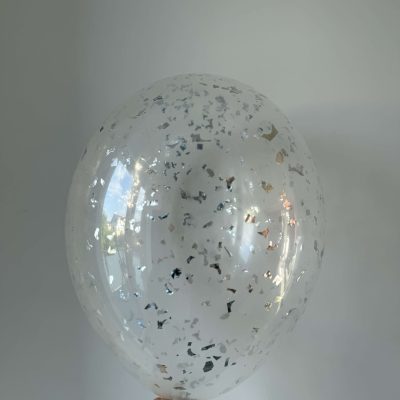 Balony lateksowy 30cm ze srebrnym konfetti