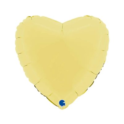 Balon foliowy Serce, 45 cm, Matte Yellow