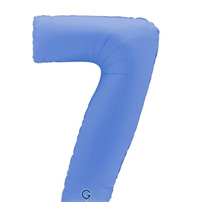 Balon foliowy cyfra 7, Matte Lotus Blue, 102 cm