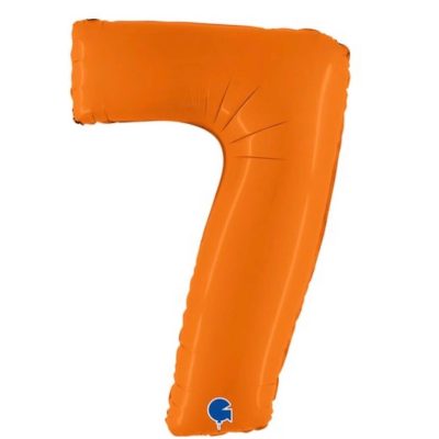 Balon foliowy cyfra 7, Matte Orange, 102 cm