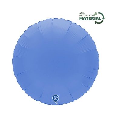 Balon foliowy Okrągły Pastylka, 45 cm, Soft Matte Lotus Blue