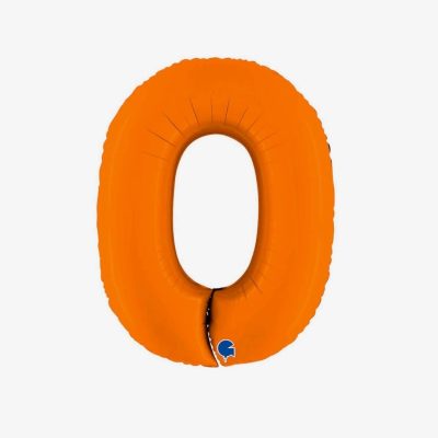 Balon foliowy cyfra 0, Matte Orange, 102 cm