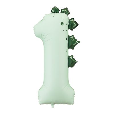 balon foliowy cyfra 1 w kształcie dinozaura