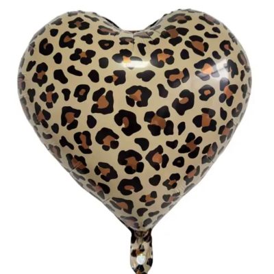Balon foliowy Serce, 45 cm, w panterkę