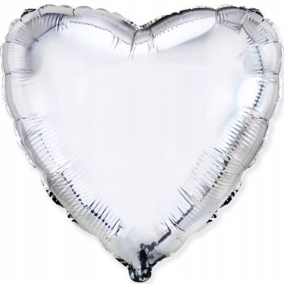 Srebrny balon w kształcie serca