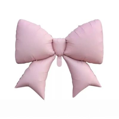 Balon foliowy kokarda, 98 x 75 cm, różowy