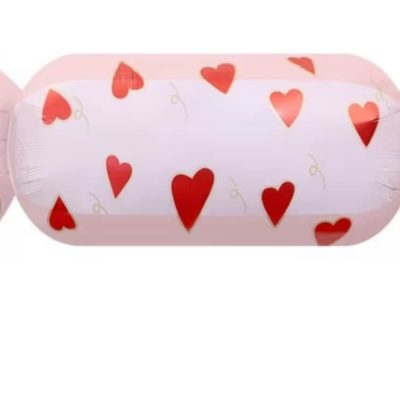 Balon foliowy cukierek z serduszkami, 105 cm