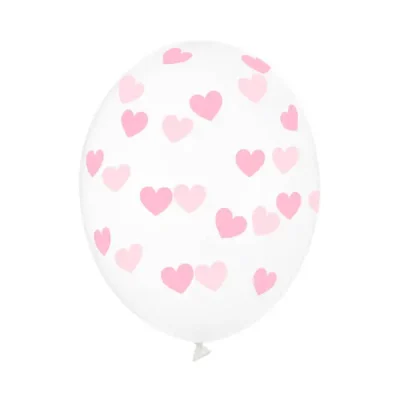 Balon z różowymi sercami