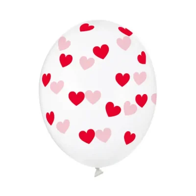 Balon z sercami w różnych kolorach