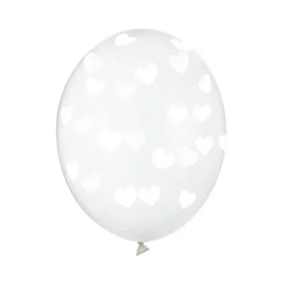 Biały balon z sercami