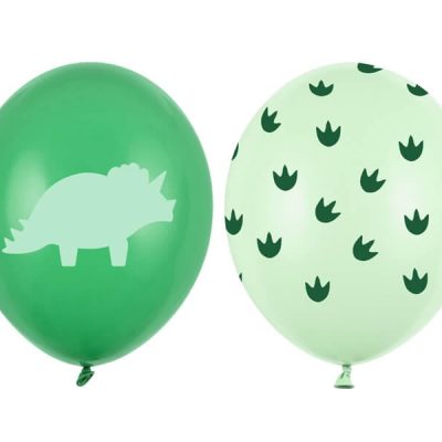 Balony z dinozaurami i śladami