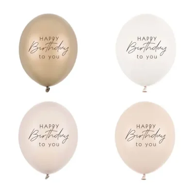 Balony urodzinowe w neutralnych kolorach
