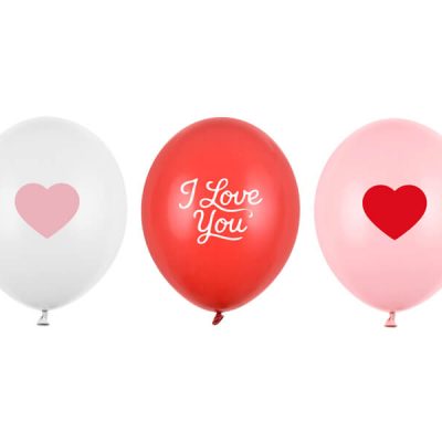 Balony lateksowy, 30 cm, I love you