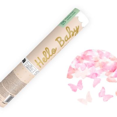 Tuba Girl strzelająca różowymi motylkami, 20 cm