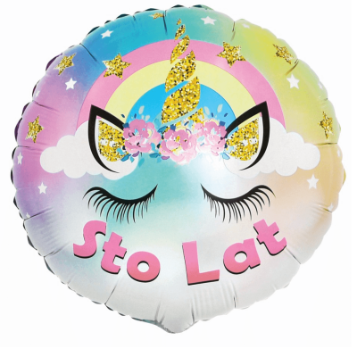 Balon foliowy Jednorożec, Sto Lat, 45 cm